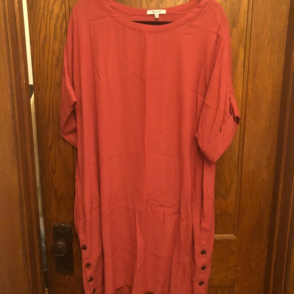Madewell strawberry silk blend loose dress